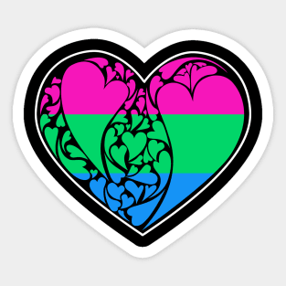 Polysexual Flag LGBT+ Heart Sticker